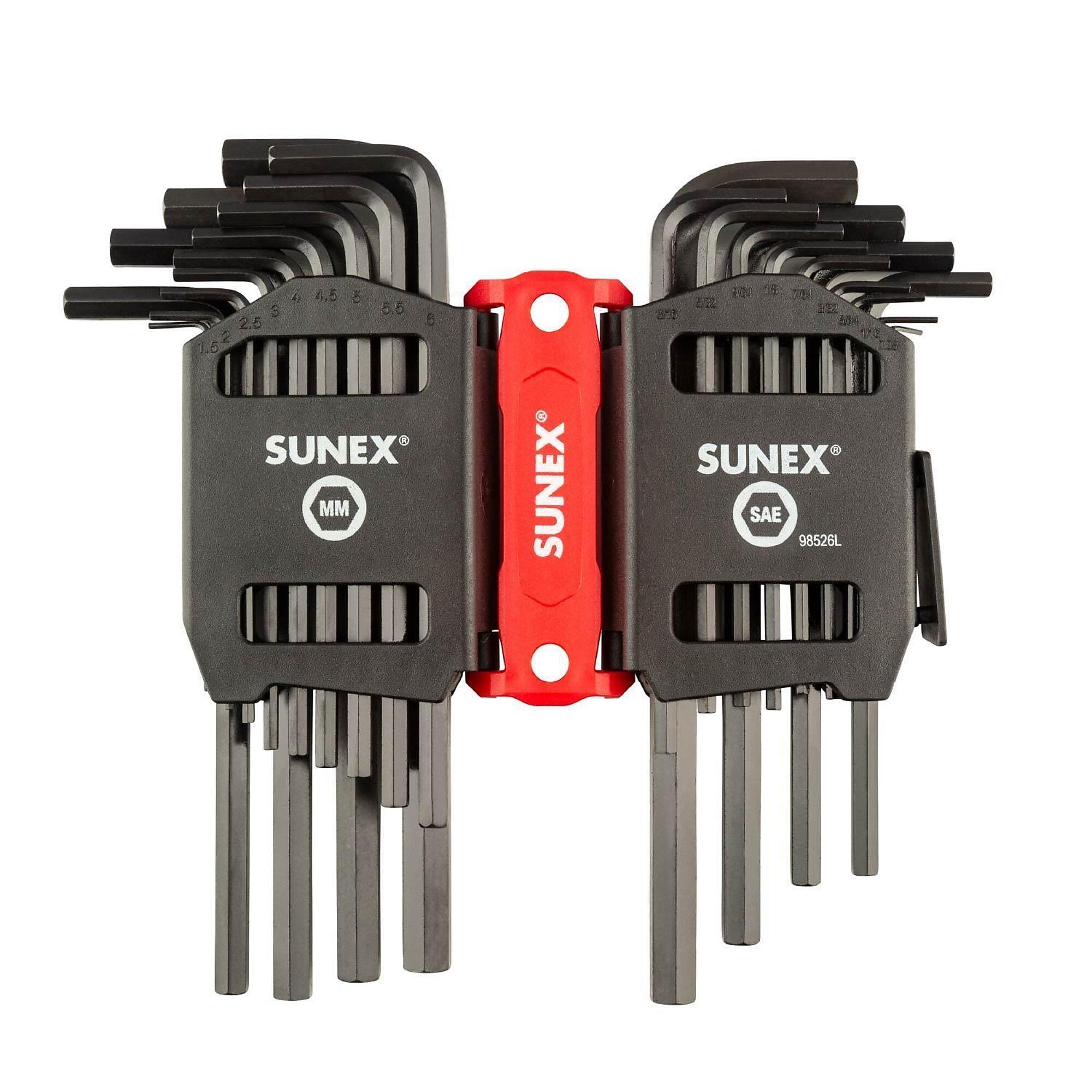 Sunex Tools SAE/Metric Long Arm Hex Key Set — 26-Piece, 2mm-10mm, 0.05in.-3/8in., Model# 98526L